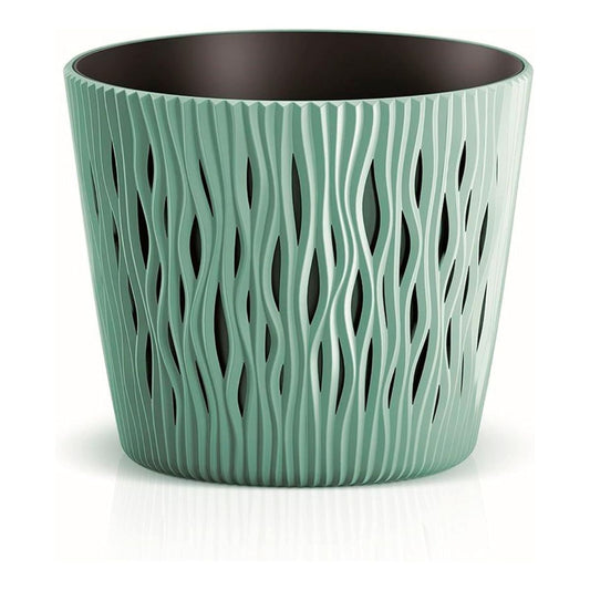 Pot Duna avec insert turquoise D 19 x 17