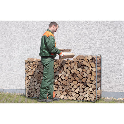 Verstelbare houder voor het opslaan van brandhout