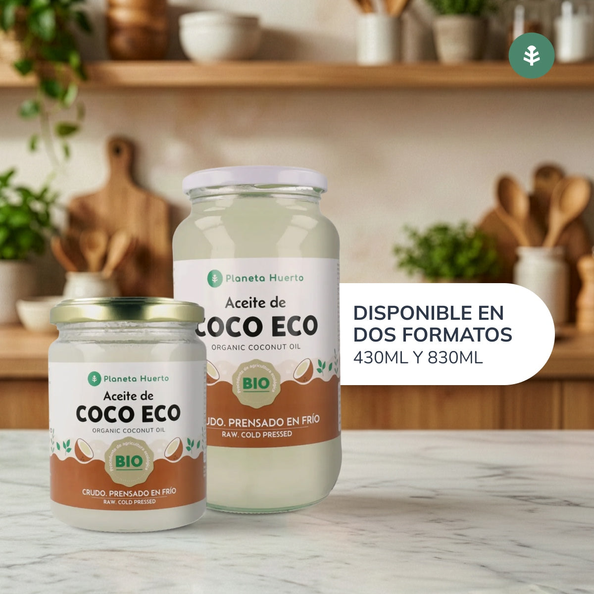 Confezione 3x Olio di cocco vergine ECO Planeta Huerto 1L