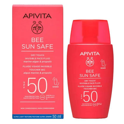 Niewidoczny fluid do twarzy z filtrem przeciwsłonecznym SPF50 - APIVITA - 50 ml