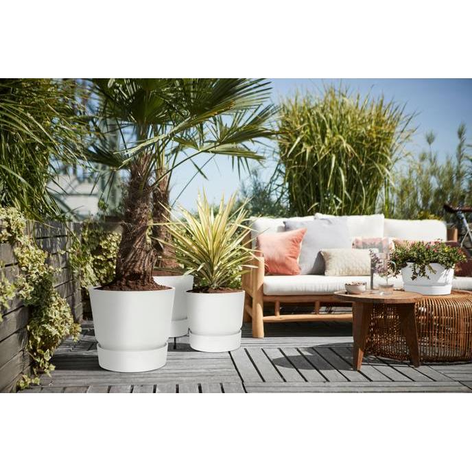 Fioriera con sottovaso integrato Greenville Elho Bianco 30 cm