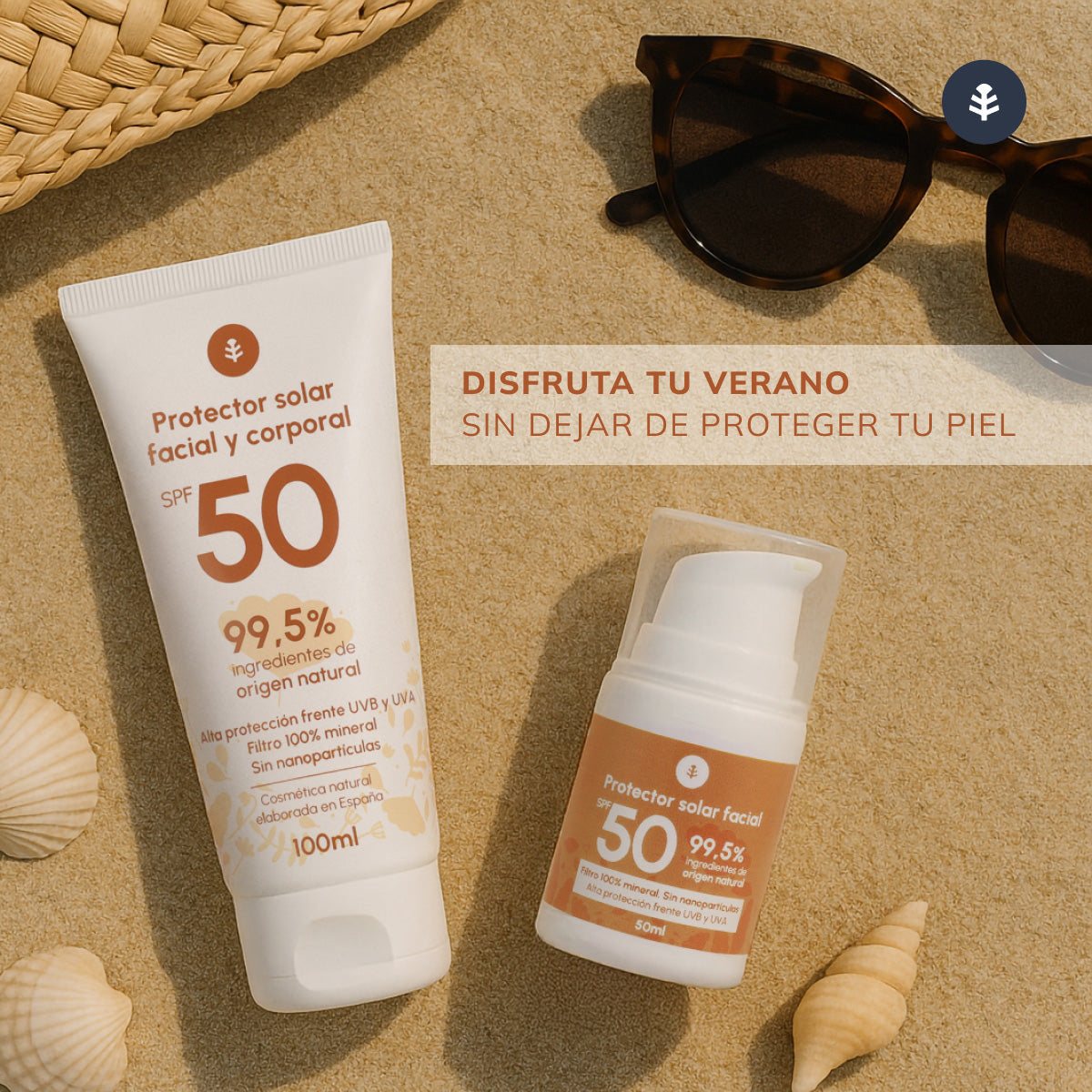 Crema solare protettiva 100% minerale SPF50 Planeta Huerto 100 ml