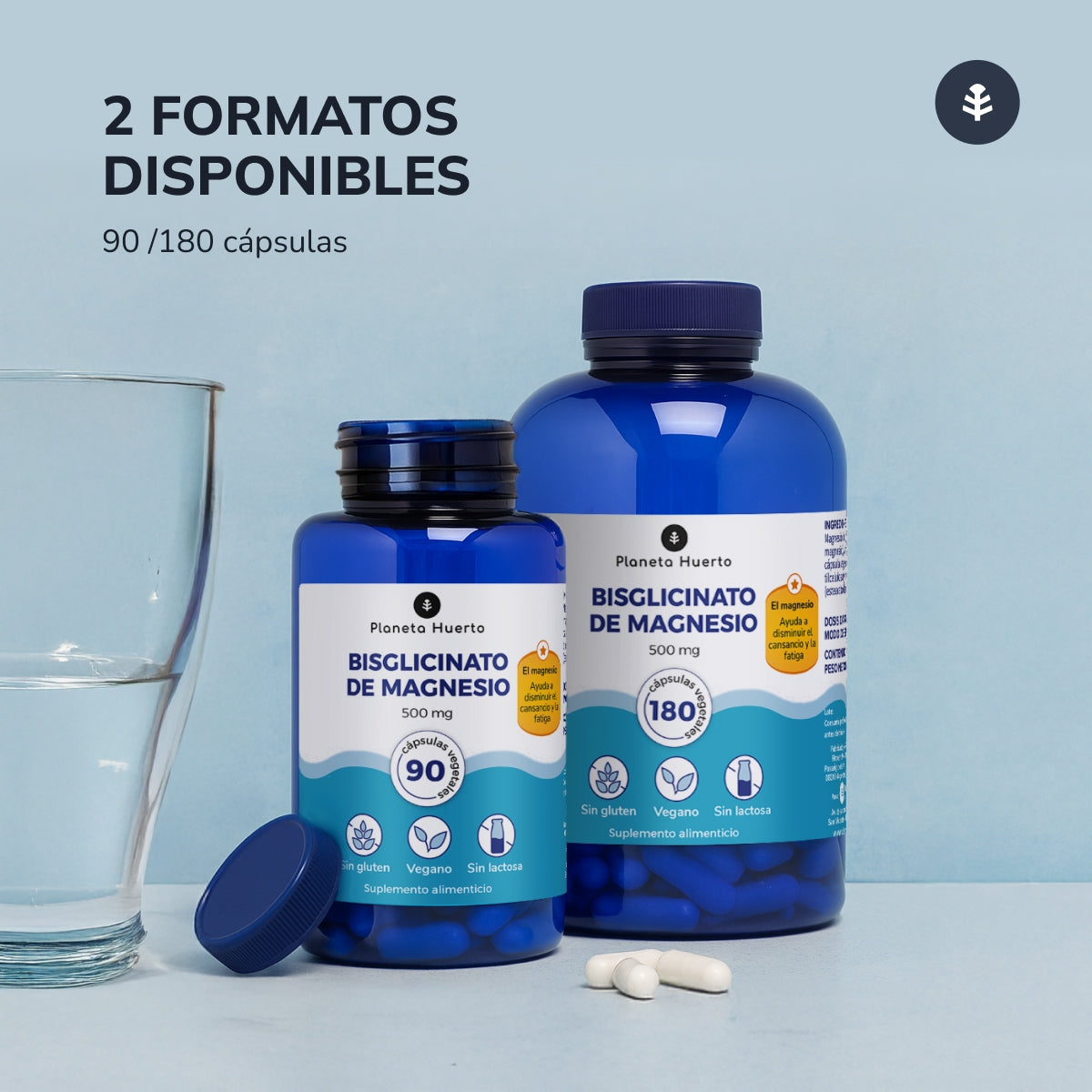 Magnésium Bisglycinate 500 mg Planeta Huerto 180 gélules