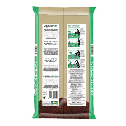 Universal-Substrat ohne Torf ECO Planeta Huerto 20 l – verbesserte Formel