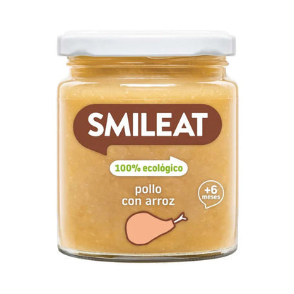 12er-Pack BIO-Gläschen mit Huhn und Reis +6 Monate Smileat, 230 g