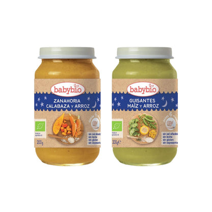 Pack petits pots Bio Bonsoir Légumes et Céréales Babybio 2 unités de 200 g