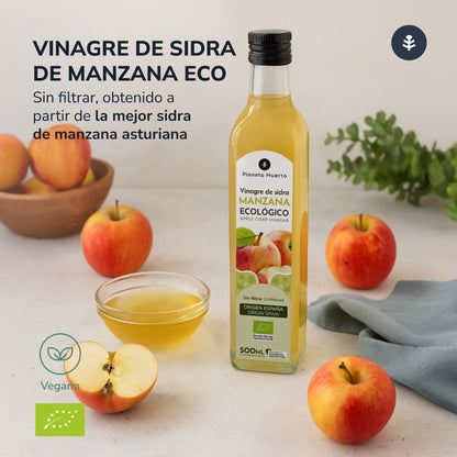 Lot de 3 vinaigres de cidre non filtrés ECO Planeta Huerto 500 ml