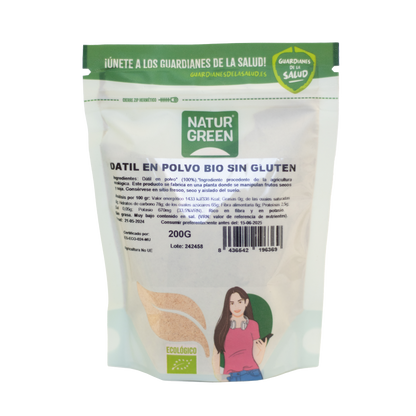 Bio-Dattelpulver, glutenfrei, NaturGreen, 200 g