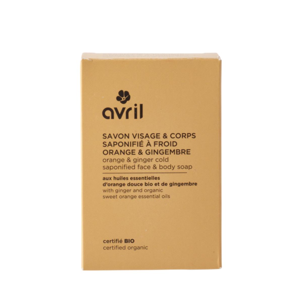 Cold-processed orange and ginger face and body soap Avril 100 g