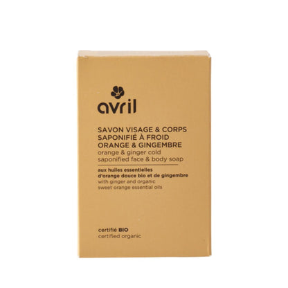 Cold-processed orange and ginger face and body soap Avril 100 g