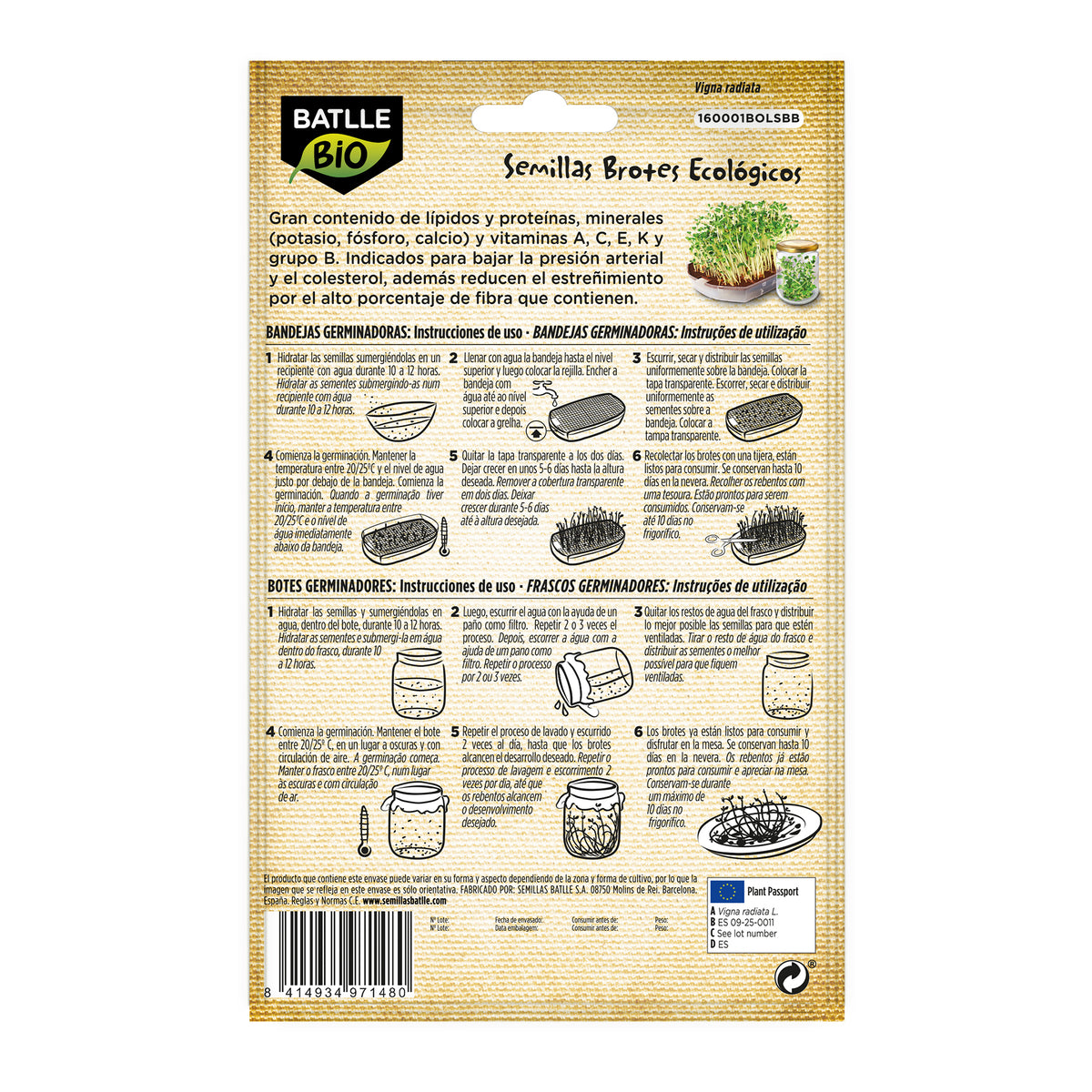 Ökologische grüne Sojabohnen für Sprossen Batlle