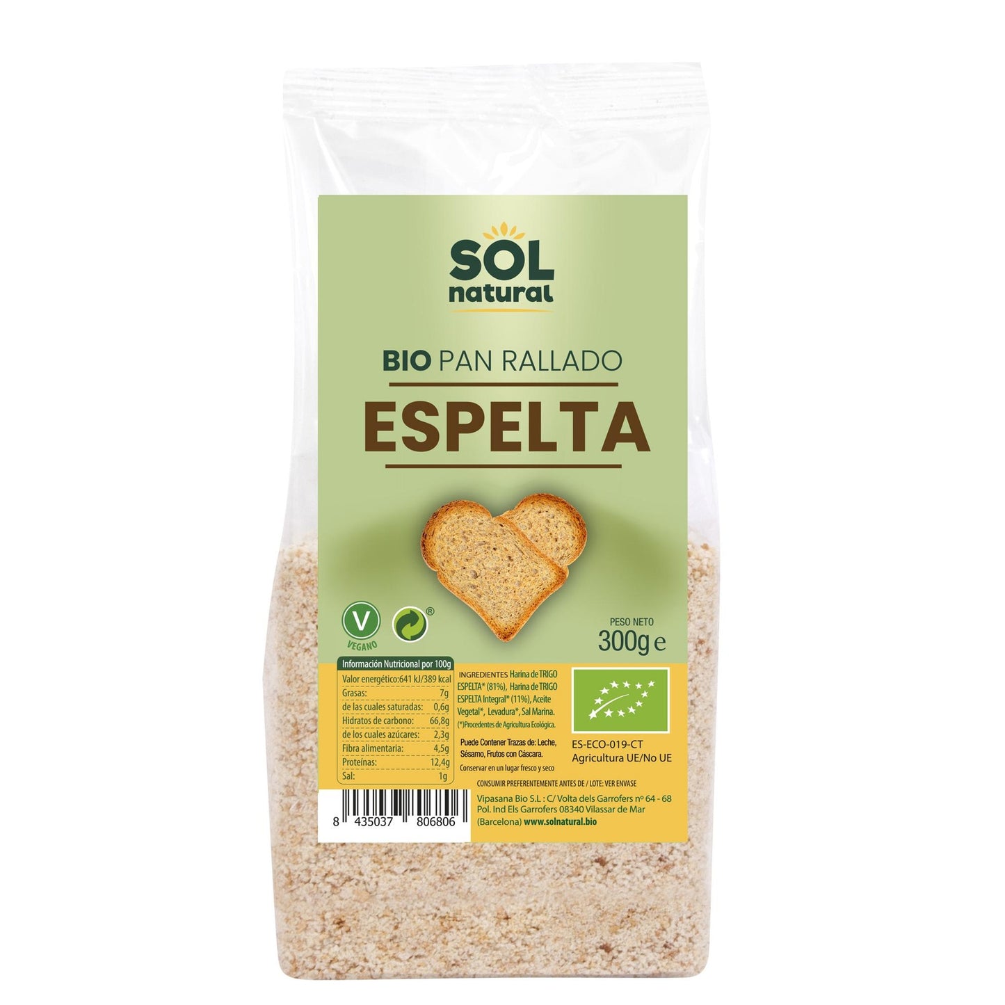 Bio-Dinkel-Paniermehl Sol Natural 300 g