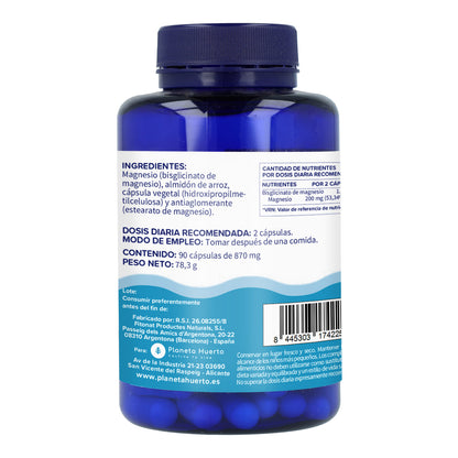 Magnesium Bisglycinate 500 mg Planeta Huerto 90 capsules