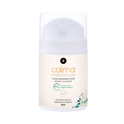 Feuchtigkeitscreme für das Gesicht aus Argan und Baumwolle Planeta Huerto 50 ml