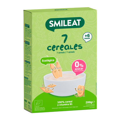 Lot de 6 bouillies aux 7 céréales Eco Smileat 200 g