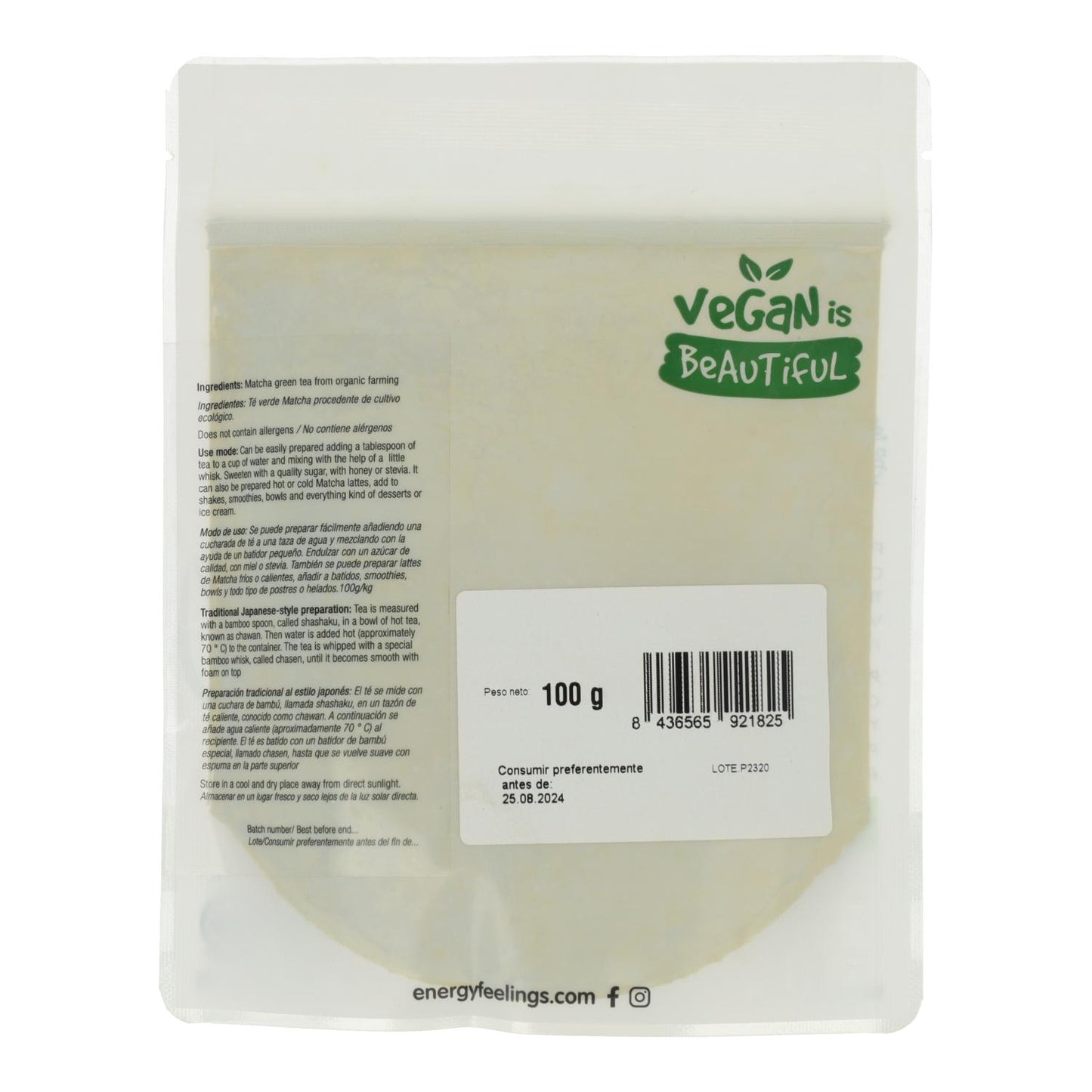 Zielona herbata Matcha ECO Energy Feelings 100 g