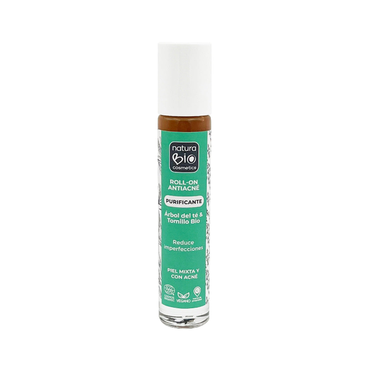 Roll-on anti-acné purifiant, arbre à thé et  thym, NaturaBIO Cosmetics, 20 ml