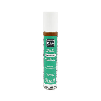 Roll-on anti-acné purifiant, arbre à thé et  thym, NaturaBIO Cosmetics, 20 ml
