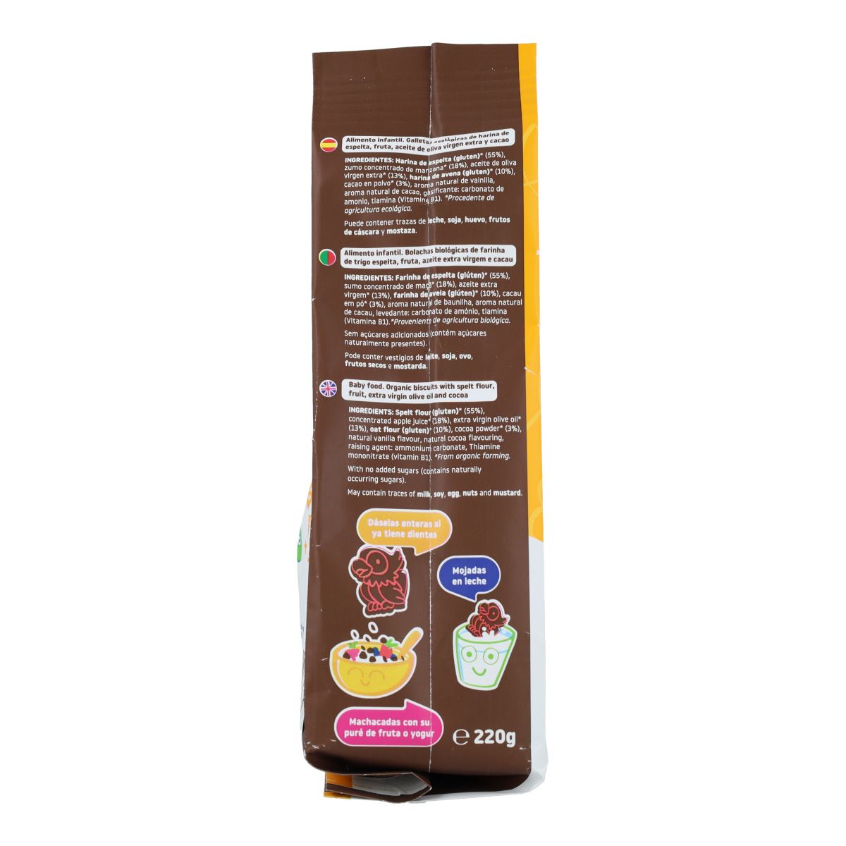 Dinkel-, Hafer- und Kakaokeks ECO 220 g Smileat