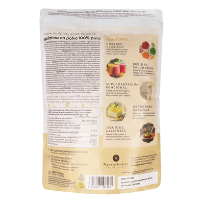 Pack 3x Gelatina neutra en polvo fuente de colágeno Planeta Huerto 1 Kg