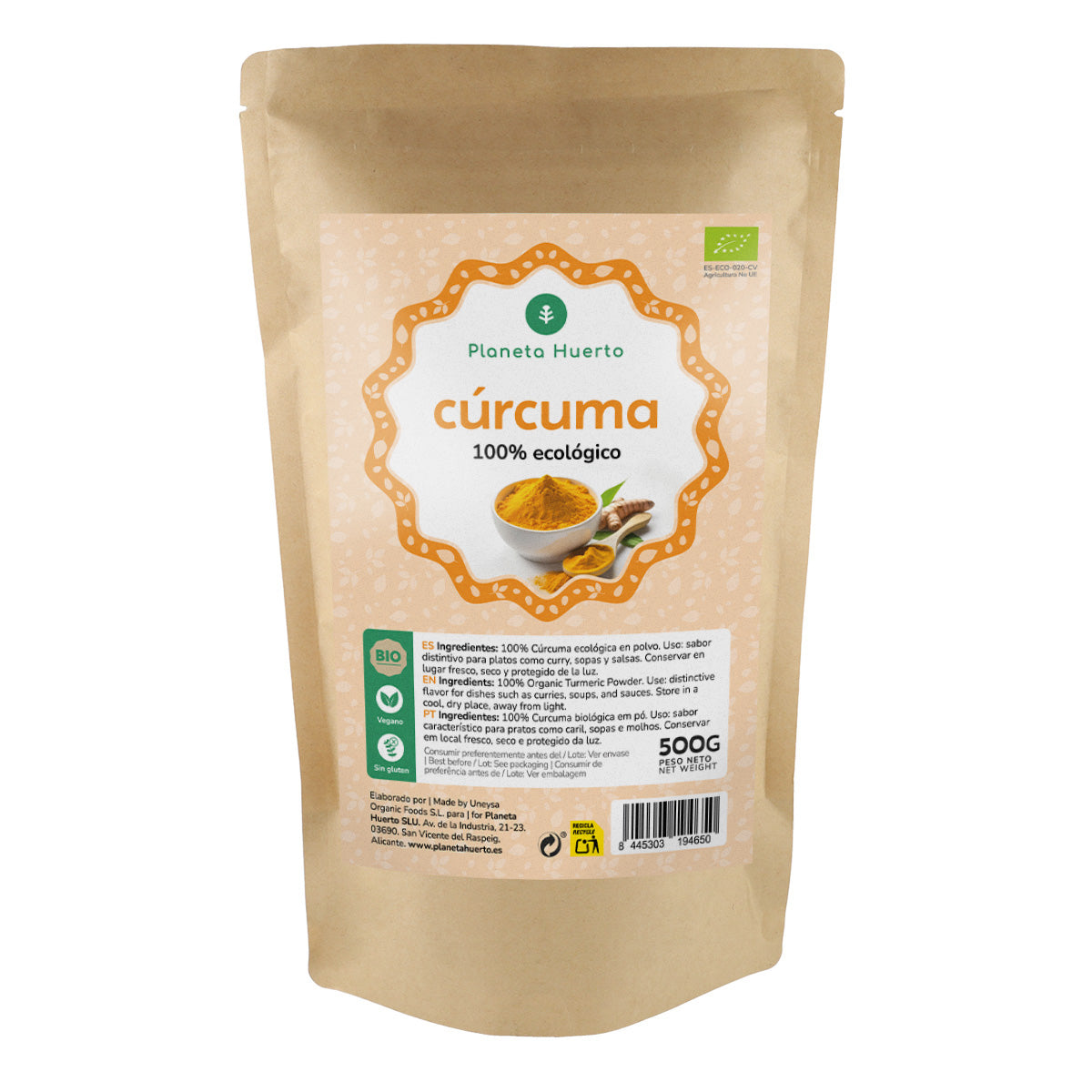 Planeta Huerto organic turmeric powder 500 g