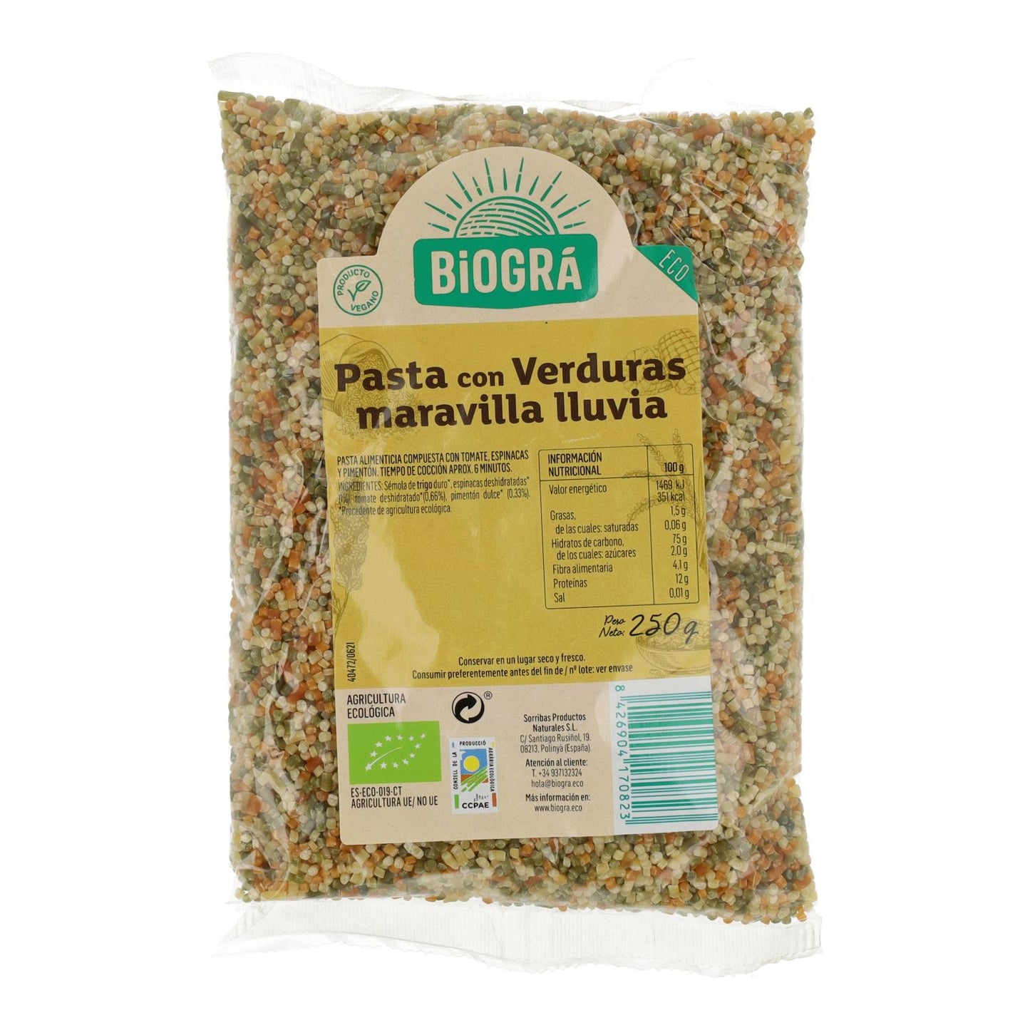 Maravilla lluvia aux légumes BIO Biogrà 250 g