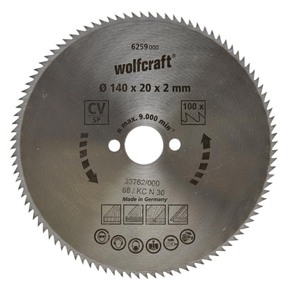 Wolfcraft Kreissägeblätter für feine Schnitte 190 x 16 mm 100 Zähne