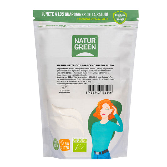 Glutenfreies Vollkorn-Buchweizenmehl NaturGreen 500 g