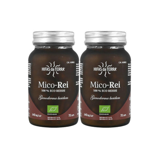 Pack of 2 Mico Rei (Ganoderma lucidum) Hifas da Terra 70 capsules
