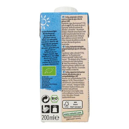 Matlagningskräm av flytande soja Bio Natumi, 200 ml