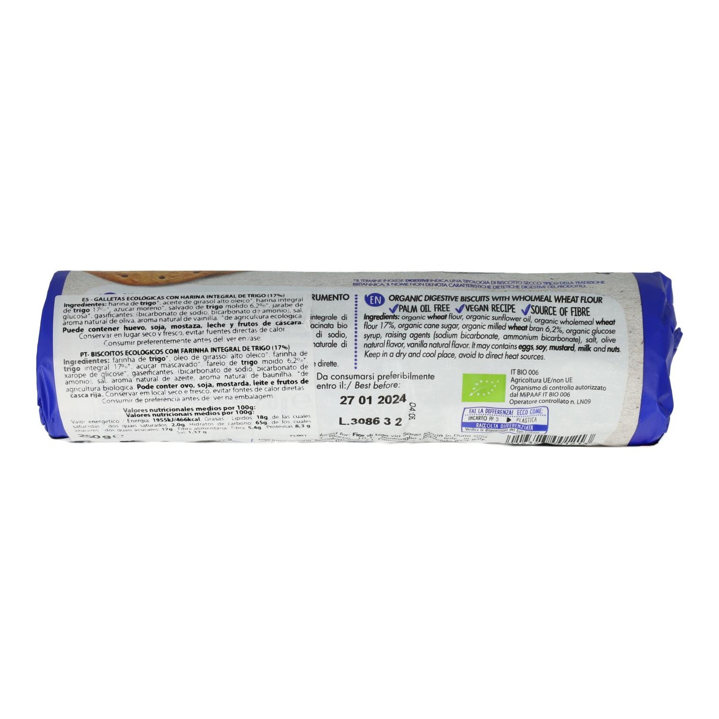 Verdauungskekse Fior di loto Tube 250 gr