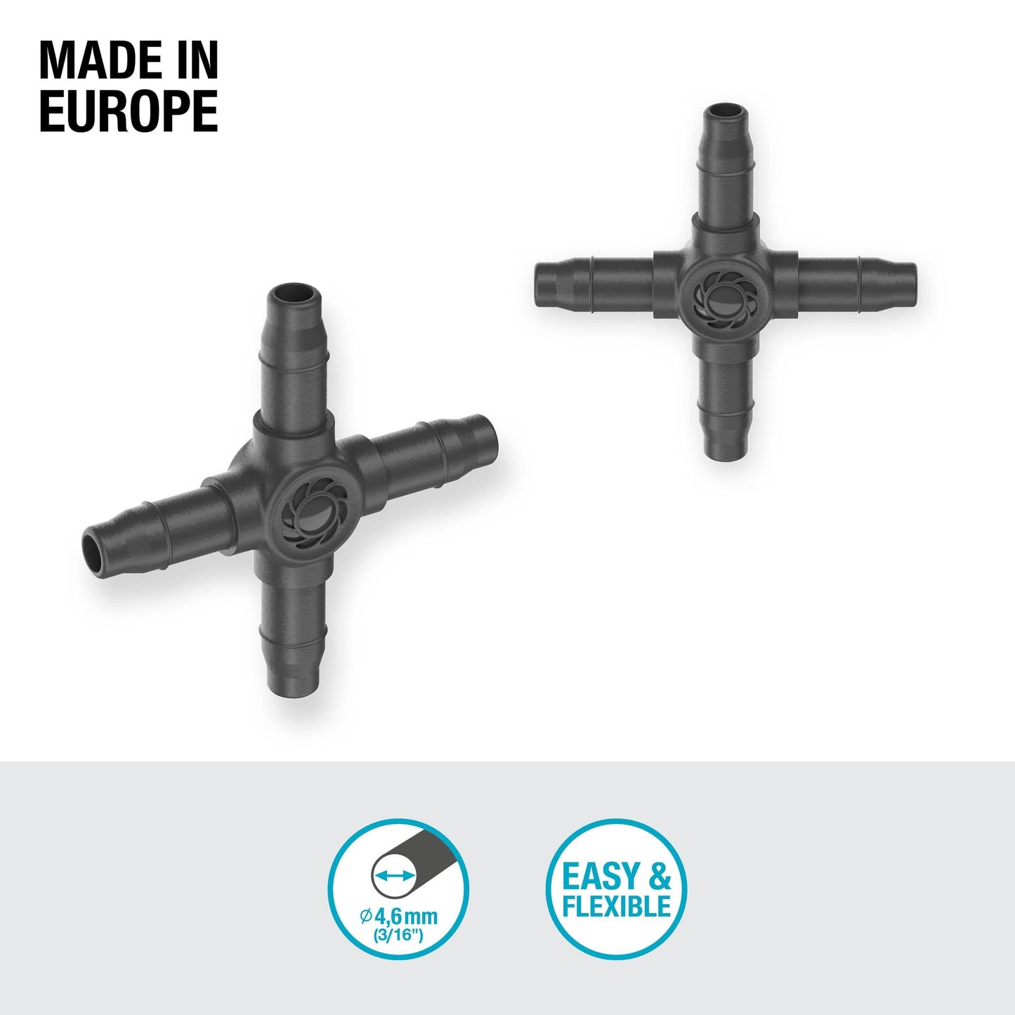 Kruisstuk 4,6 mm (3/16") x10 Microdripsystem Gardena