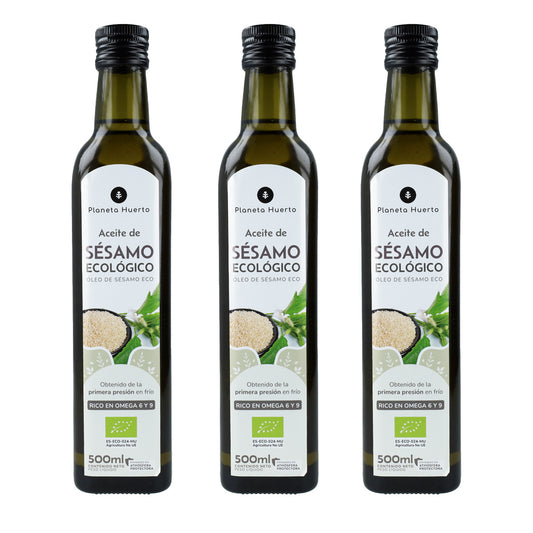 3er-Pack ECO Planeta Huerto kaltgepresstes Sesamöl 500 ml