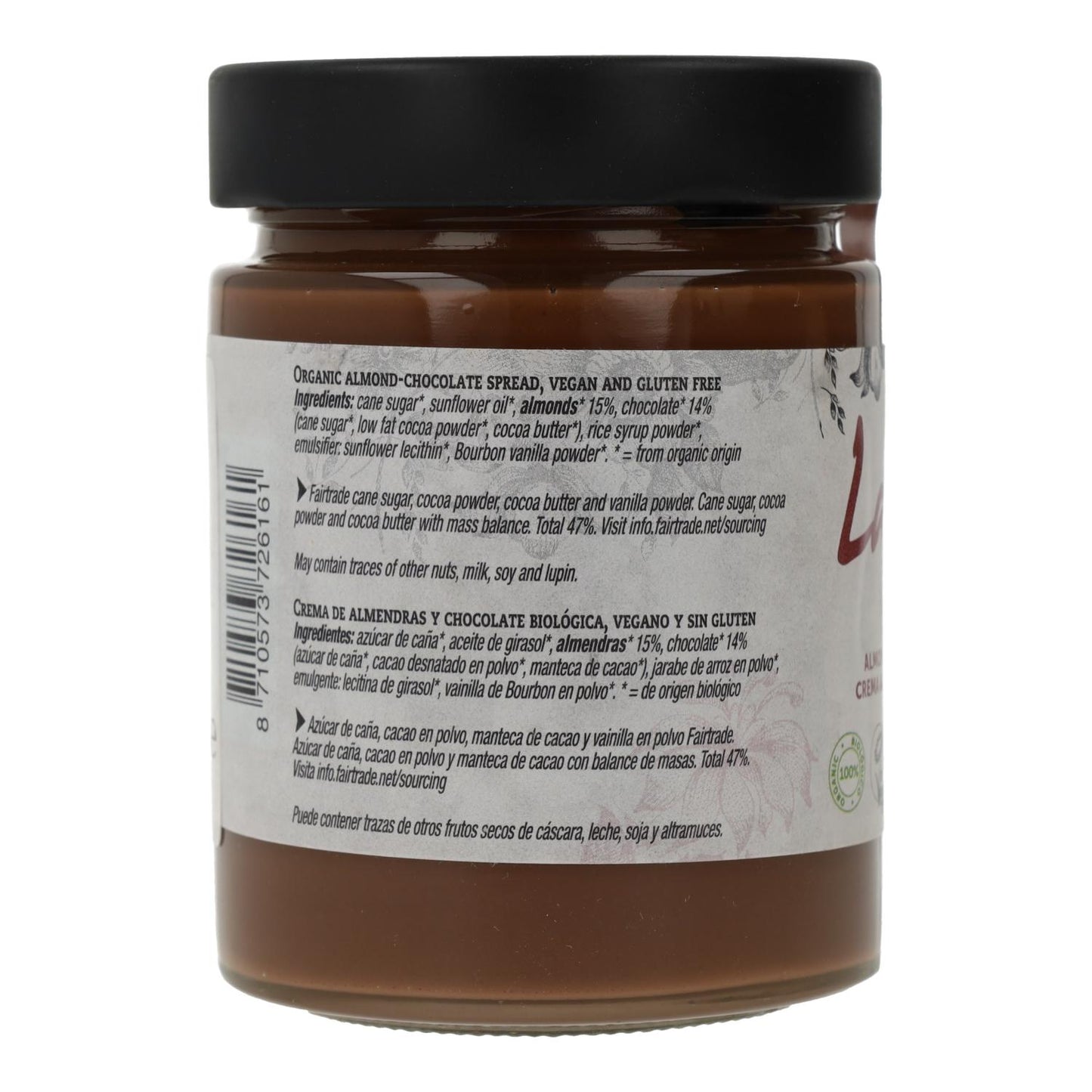Crème végane au chocolat et aux amandes La Vida Vegan, 270 g