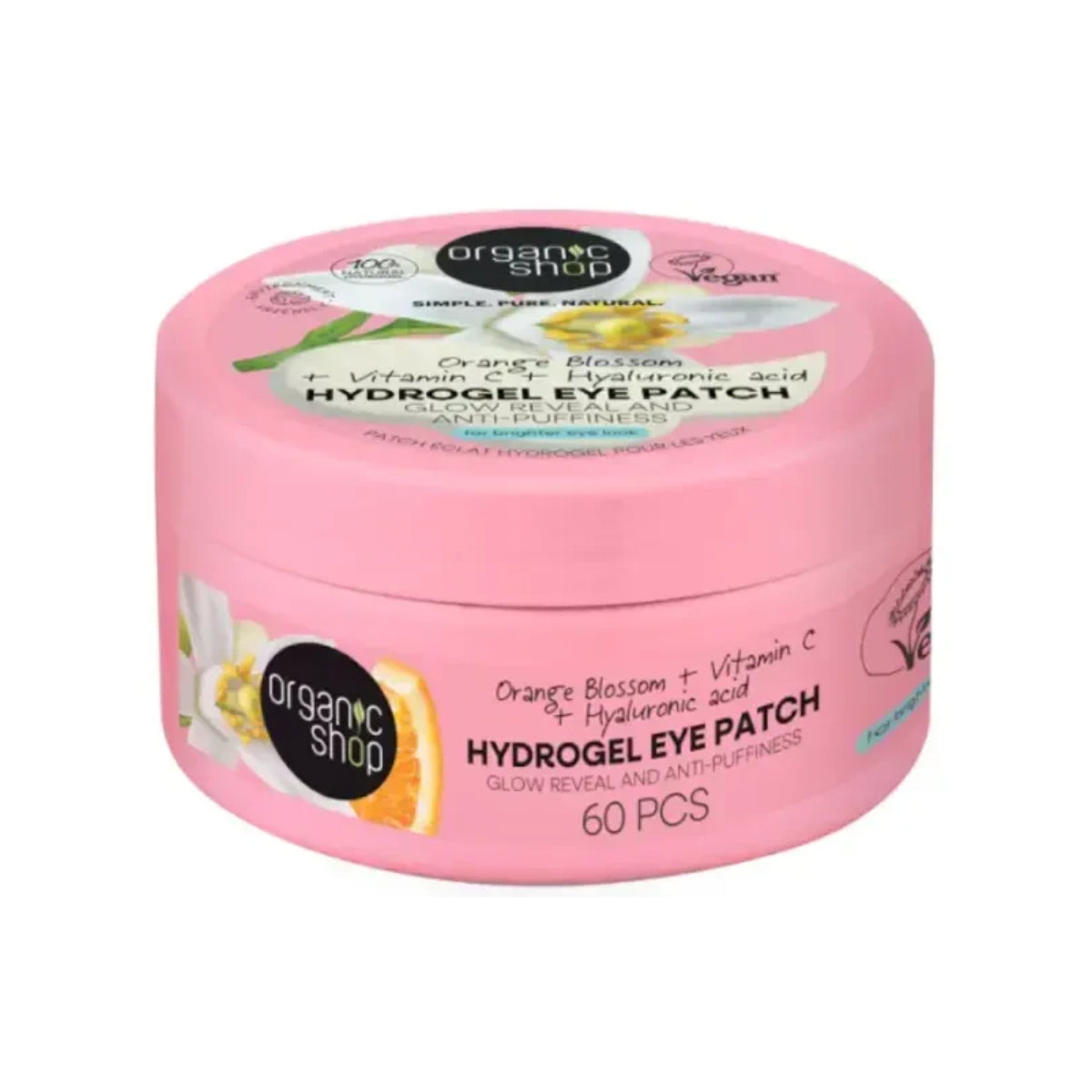 Hydrogelplåster som lyser upp och motverkar svullnader runt ögonen Organic Shop 60 stycken