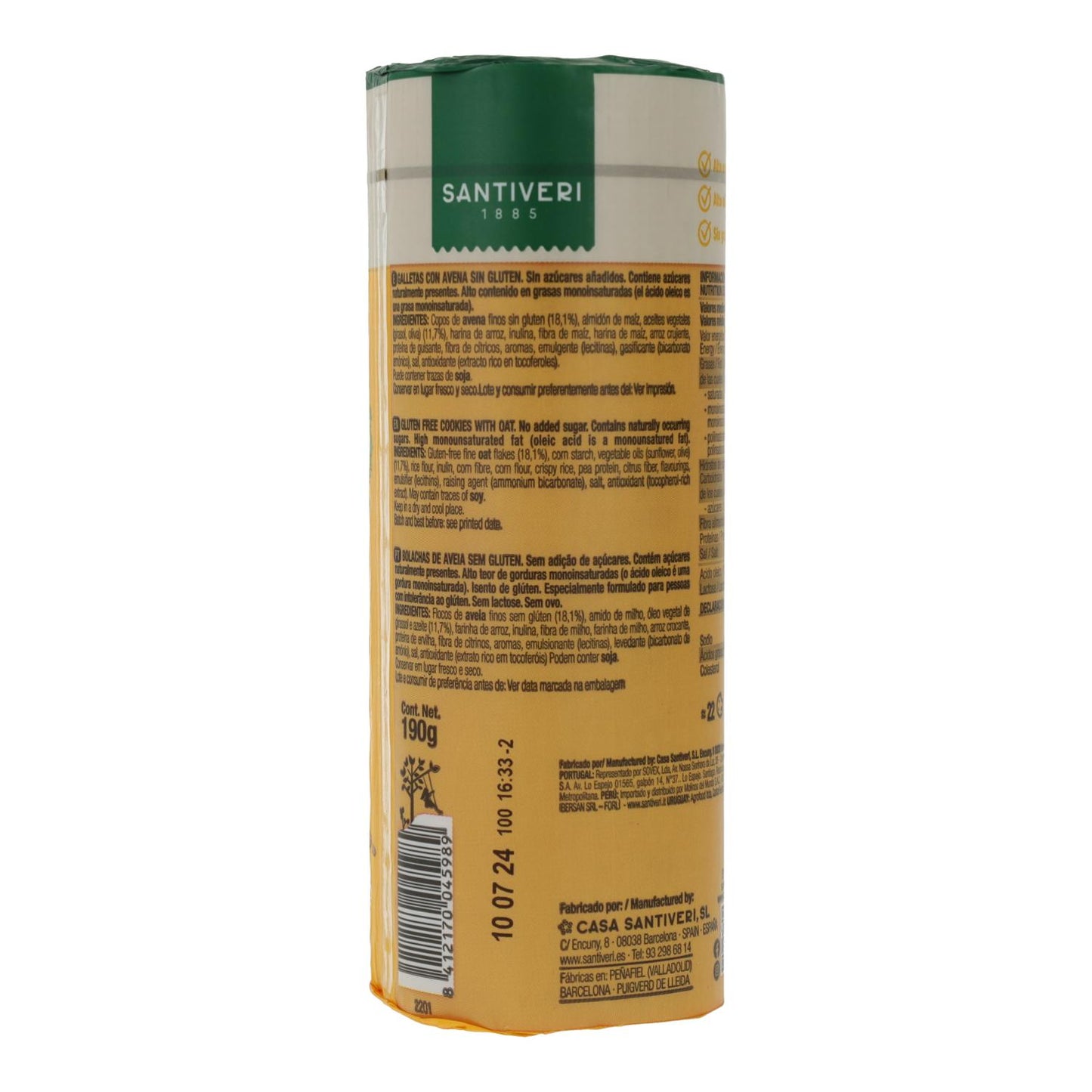 Biscotti senza glutine Doble Zero Santiveri 190 g