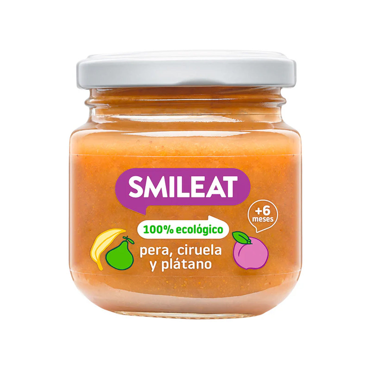 Vasetto di Pera, Prugna e Banana BIO +6 Mesi Smileat 130 g