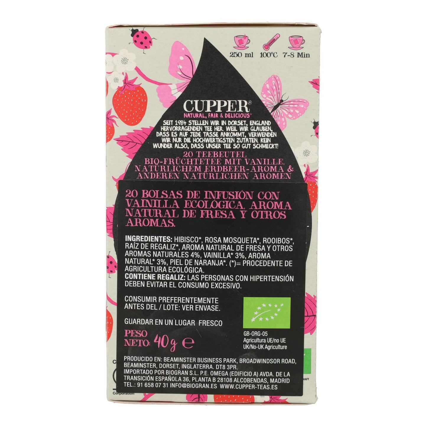 Infuso Fragola e Vaniglia Bio Cupper 20 bustine