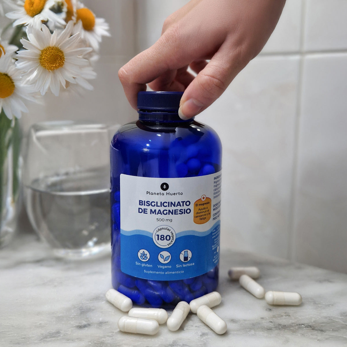 Pack 2xMagnesium Bisglycinate 500 mg Planeta Huerto 180 capsules