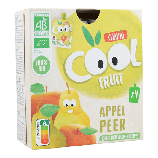 Confezione da 4 sacchetti mela e pera Cool Fruits Vitabio 90 g