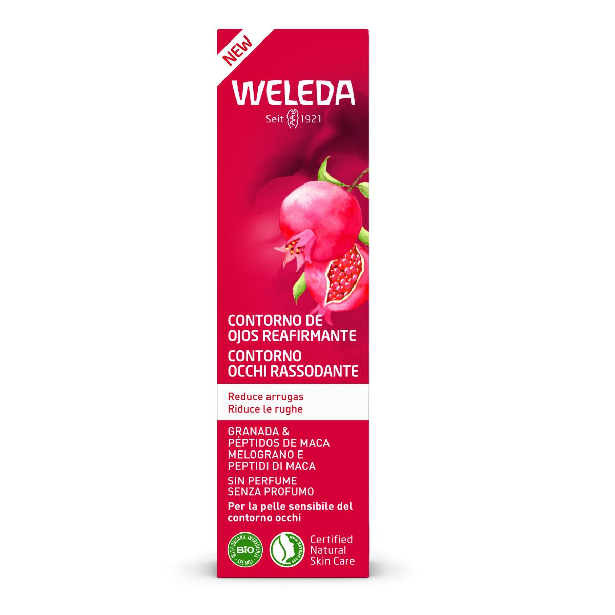 Verstevigende oogcontourcrème met granaatappel en maca-peptiden Weleda 12 ml