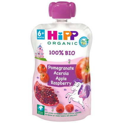 Beutel Apfel, Himbeere und Granatapfel Bio +6 Monate HIPP 100 g