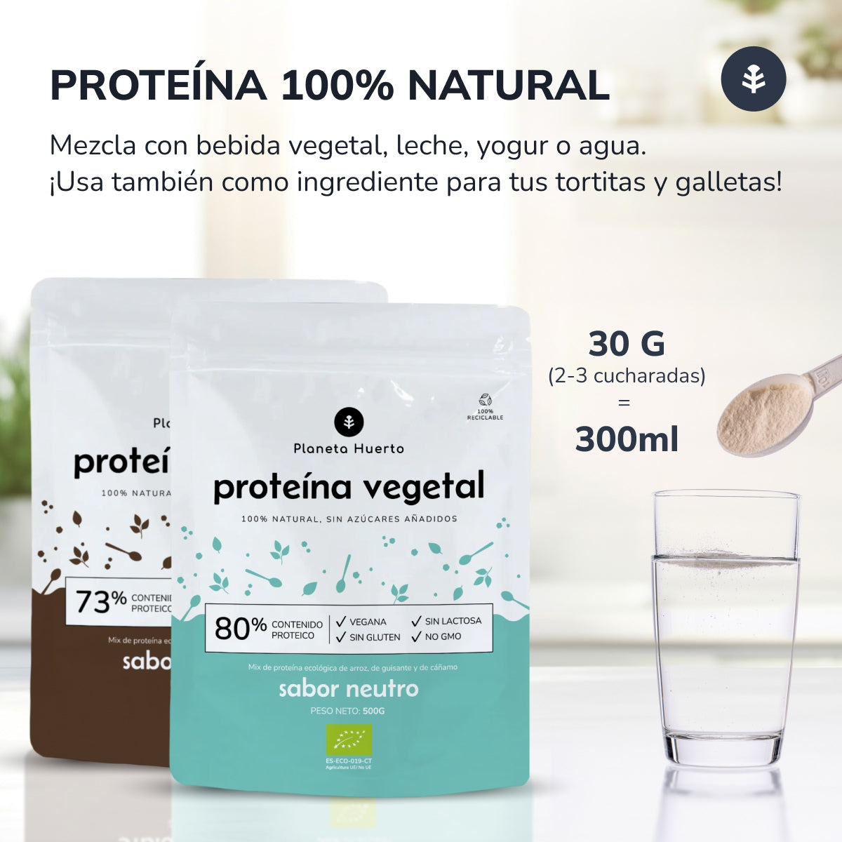 Neutral ECO vegetabiliskt protein 80% Planeta Huerto 500 g