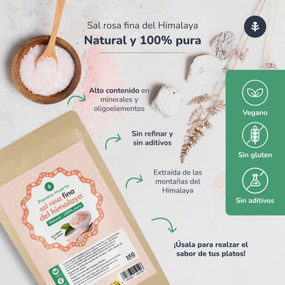 Confezione 2x Sale rosa dell'Himalaya ECO Planet Orchard 1 kg