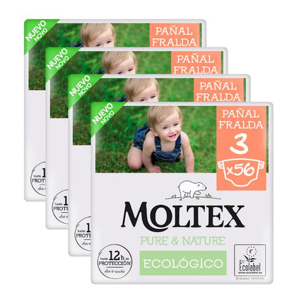 Pack économique Couches Moltex Pure & Nature   T3 (4-10 kg), 224 unités