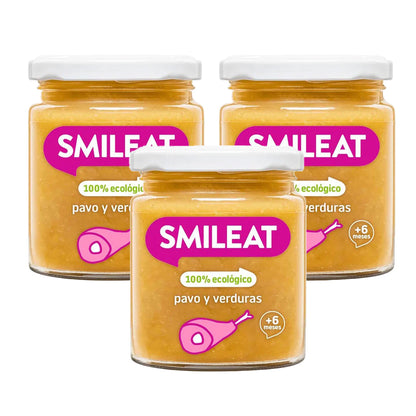 AKTION 3x BIO-Glas Pute und Gemüse +6 Monate Smileat 230 g