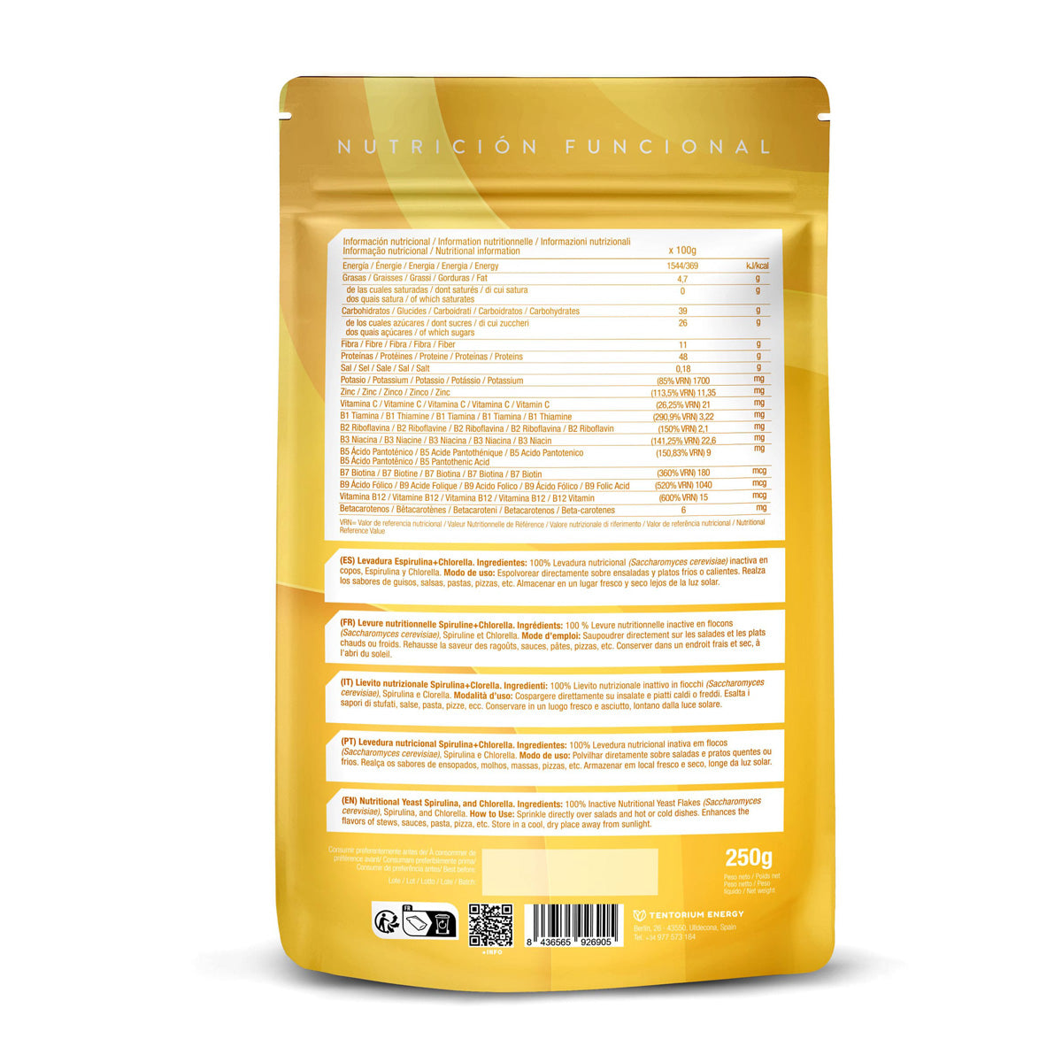 Nutritional Yeast with Chlorella and Spirulina XL Energy Feelings 250 g