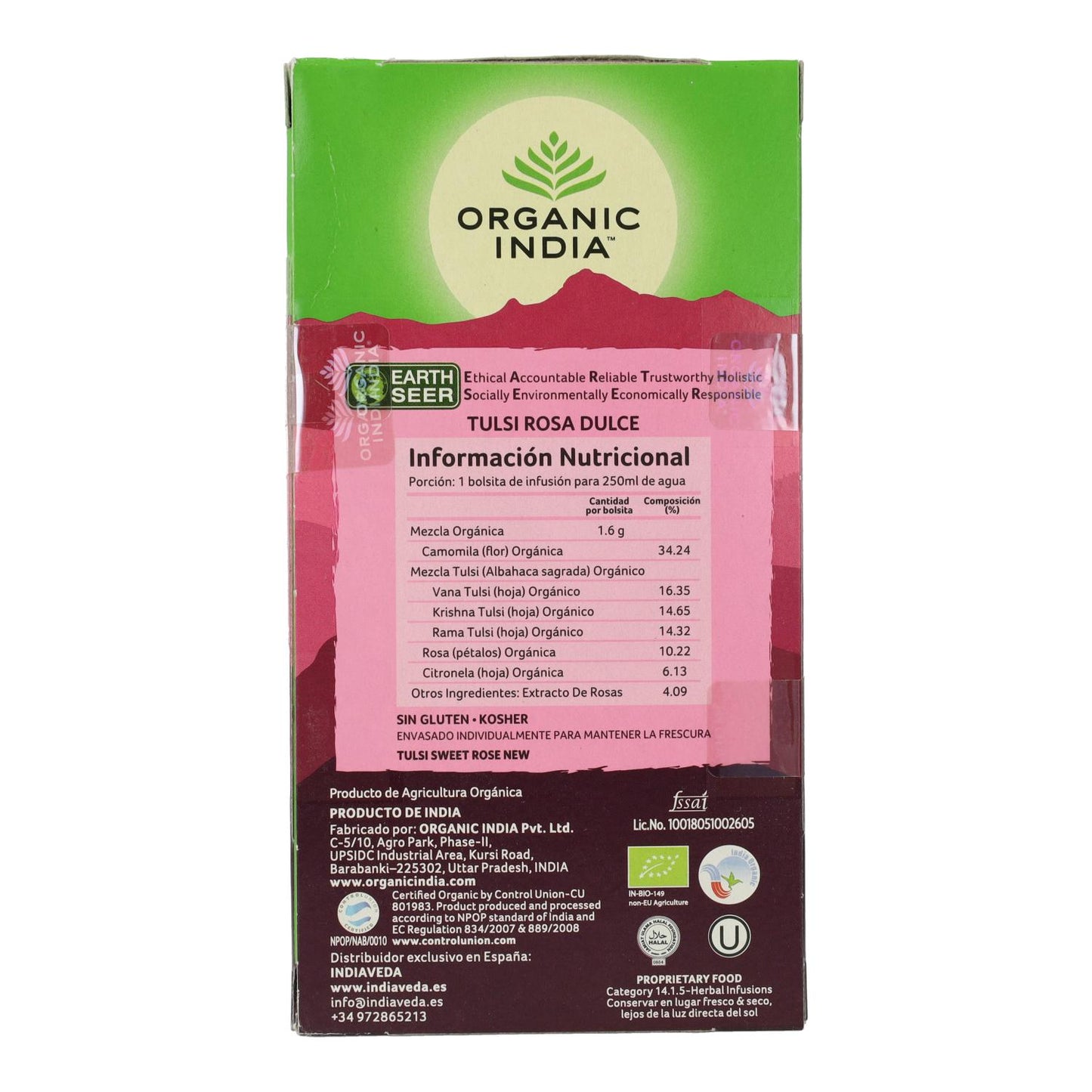 Tulsi Sweet Rose Bio Inde 25 sachets