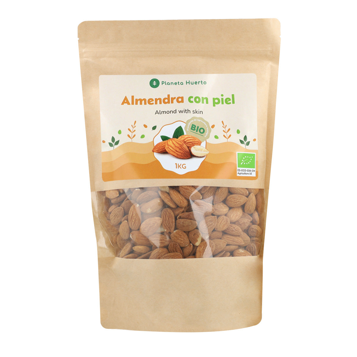 Mandorle naturali con pelle ECO Planeta Huerto 1 kg