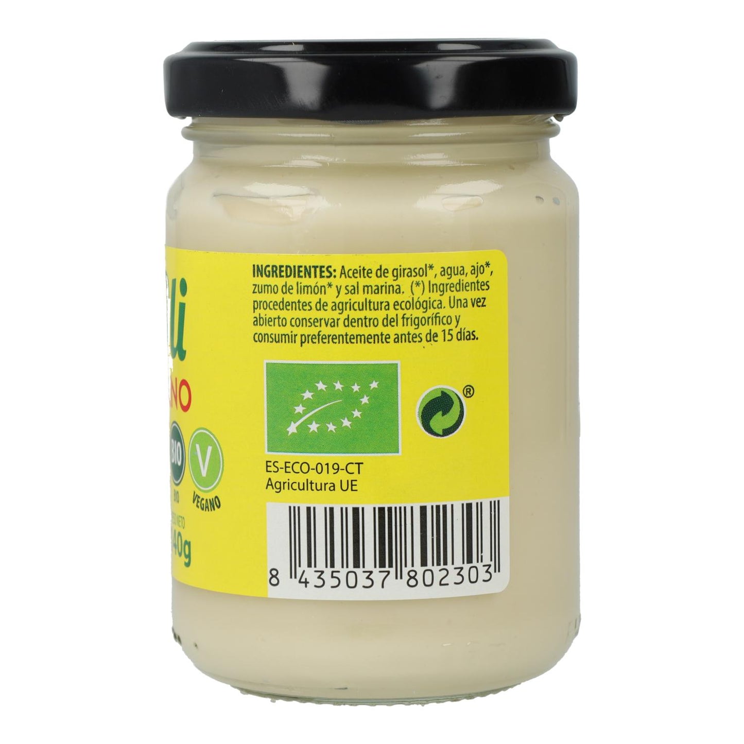 Vegane, glutenfreie Bio-Knoblauch-Aioli von Sol Natural, 140 g